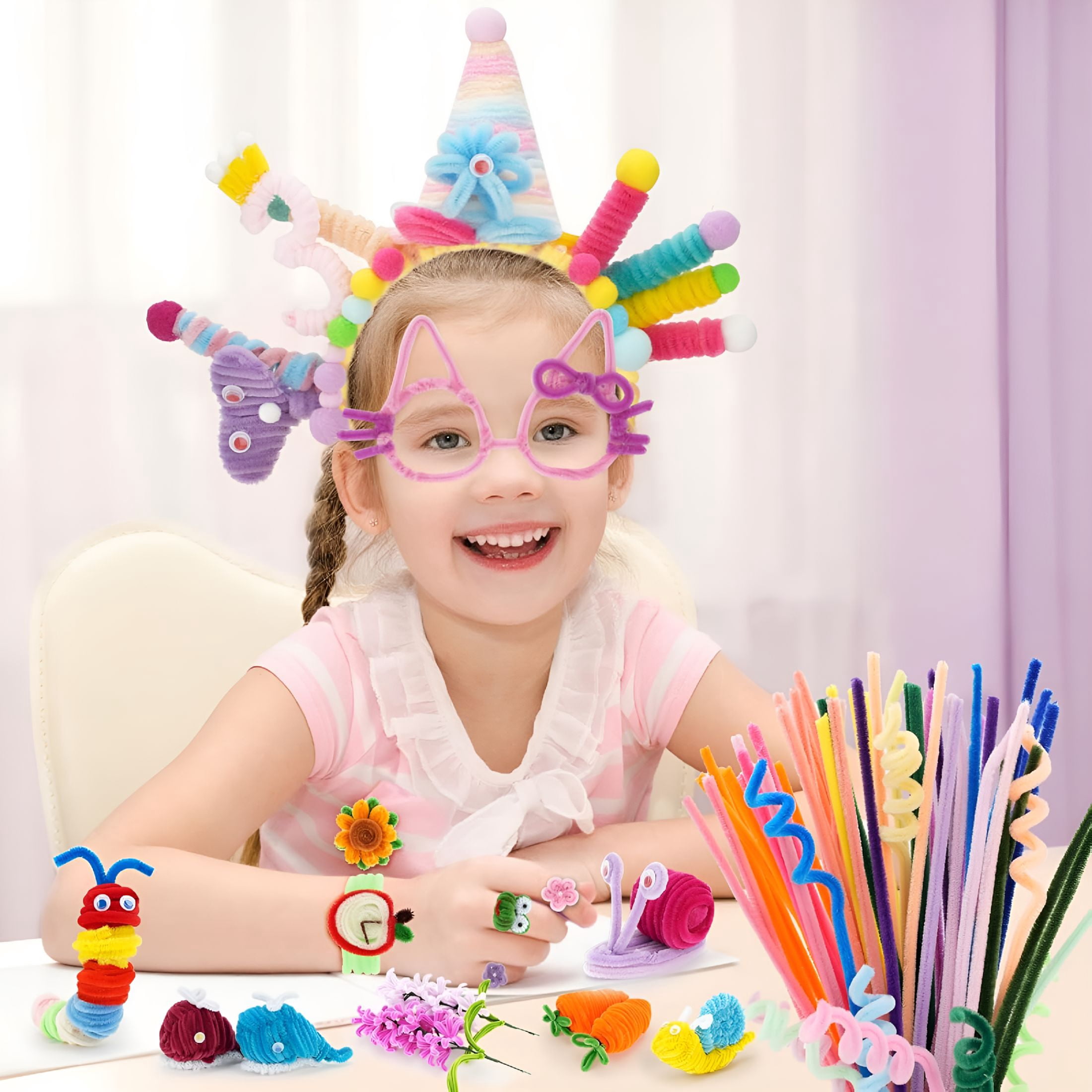 CCOCC 2026 New 1200Pcs Pipe Cleaners Craft,Pipe Cleaners Bulk for Arts&Crafts Supplies Multi-Color Chenille Stems Diy Project Room Decor,Christmas Decorations Creative Toys Gift(12Inch6Mm,48Colors)