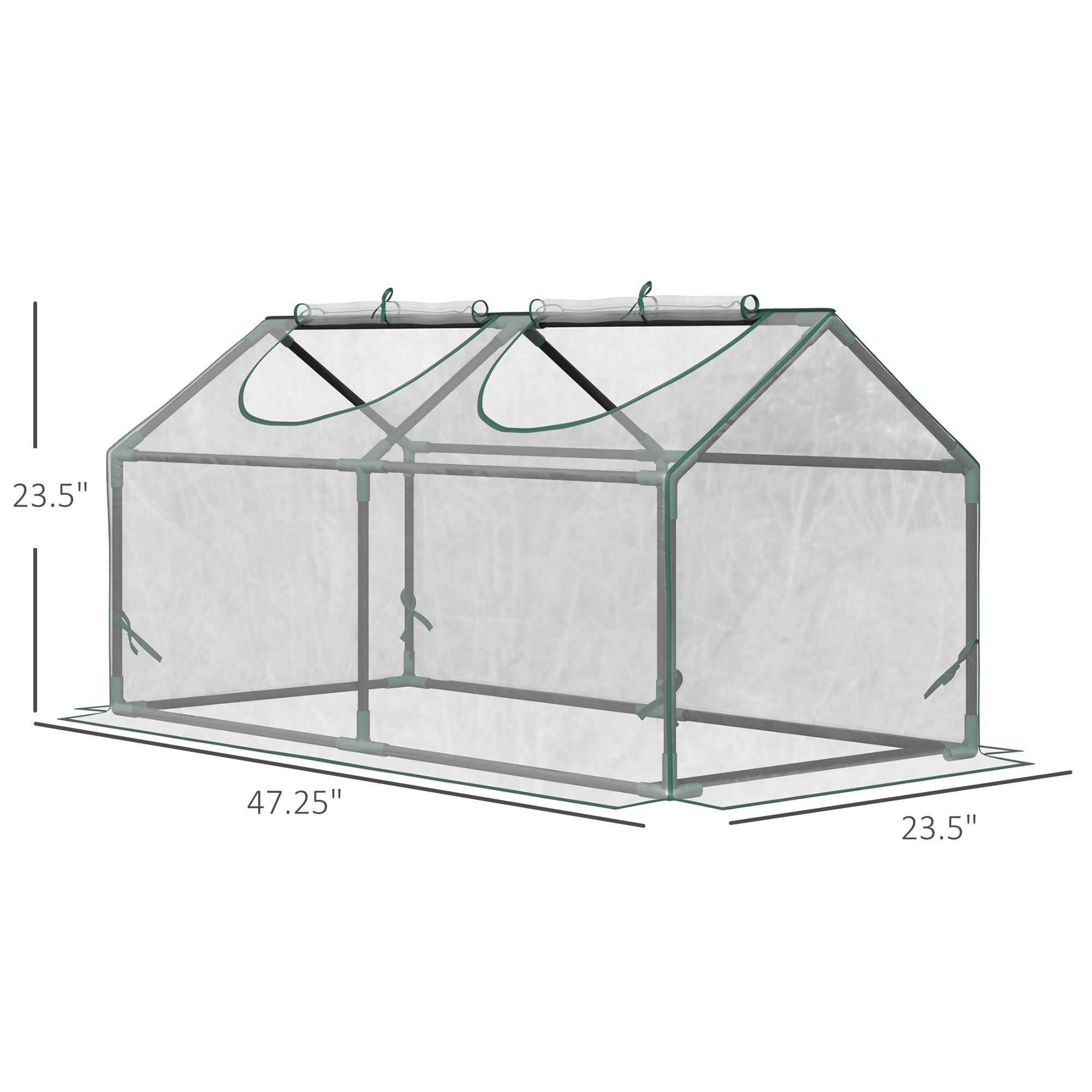 Outsunny 4' x 2' x 2' Mini Greenhouse with 2 Top Windows, Clear