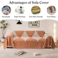 thumbnail image 6 of Eurhowing Boho Couch Cover for 2-3 Cushion Couch, Chenille Sofa Cover Blanket with a Pillowcase, Anti-Slip Tassel Sofa Slipcover for Pet, (71'' x 118'', Orange), 6 of 9