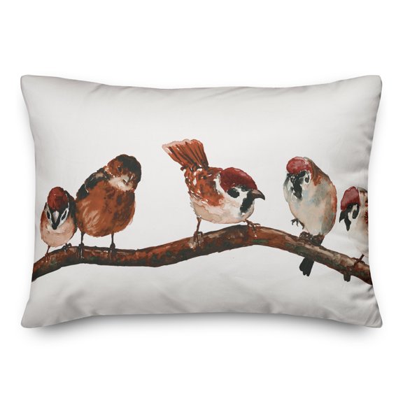 Creative Products Brown Birds on Branch 14x20 Indoor / Outdoor Pillow