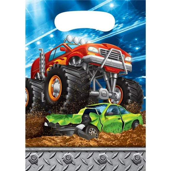 Creative Converting 340152 Monster Truck Favor Bags, 8 Count