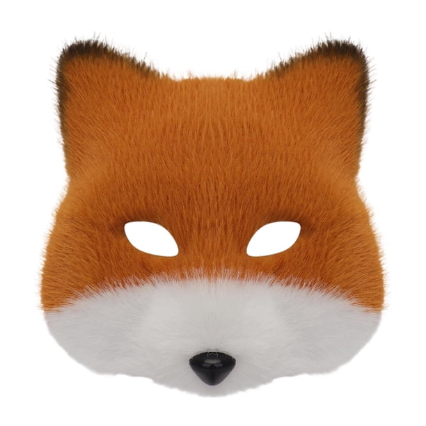 Máscara de zorro para cosplay, gafas, máscara de mascarada para escenario, disfraces, bodas, festivales, hombres Naranja Blanco