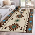 thumbnail image 2 of Kitchen Mats for Floor 3x5 Ft, Boho Southwest Non Slip Area Rugs for Kitchen Bedroom Entryway, Farmhouse Aztec Tribe Brown Blue Plaid Washable Carpet Runner Rug Floor Mats for Bedroom Home Decor, 2 of 9