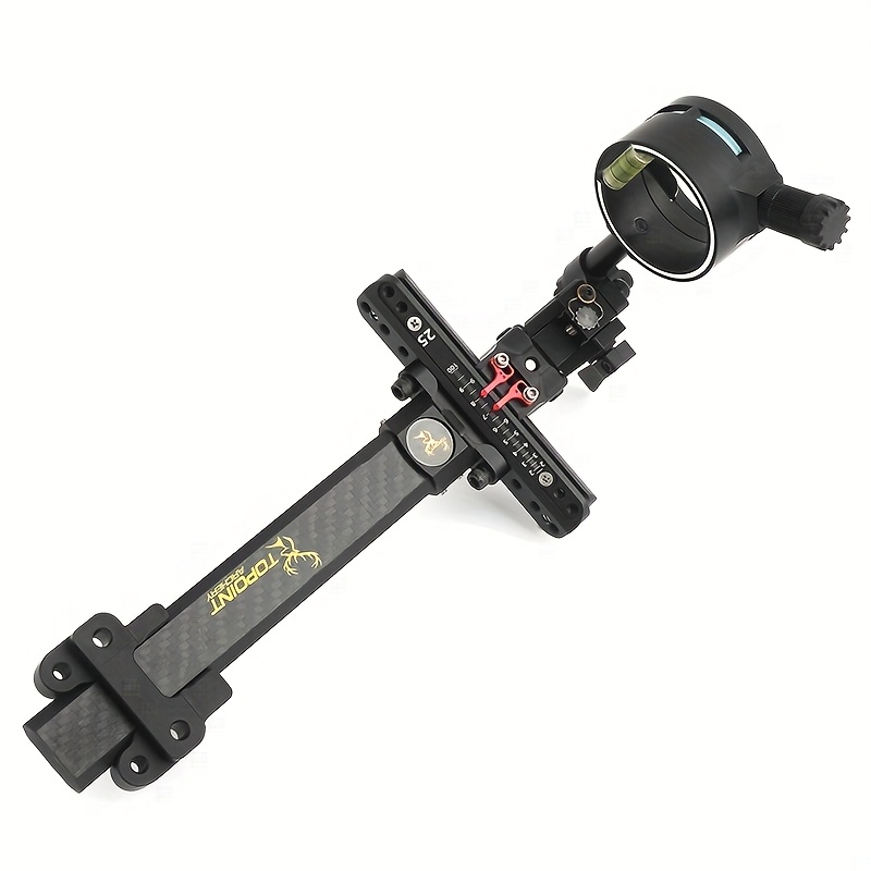 1pc Heavy-Duty Aluminum Compound Bow Sight with 8X Magnifying Scope, Adjustable aiming light & Quick-Adjust Gears, Micro-Adjustable for Precision Shooting - Compatible with All Compound Bows