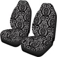 thumbnail image 5 of Pzuqiu Sugar Skull Damask Car Decor Accessories Interior Accessories Car Seat Covers Easy to Install 3 PCS Car Seat Covers Full Set Fit for Truck most Cars, 5 of 10