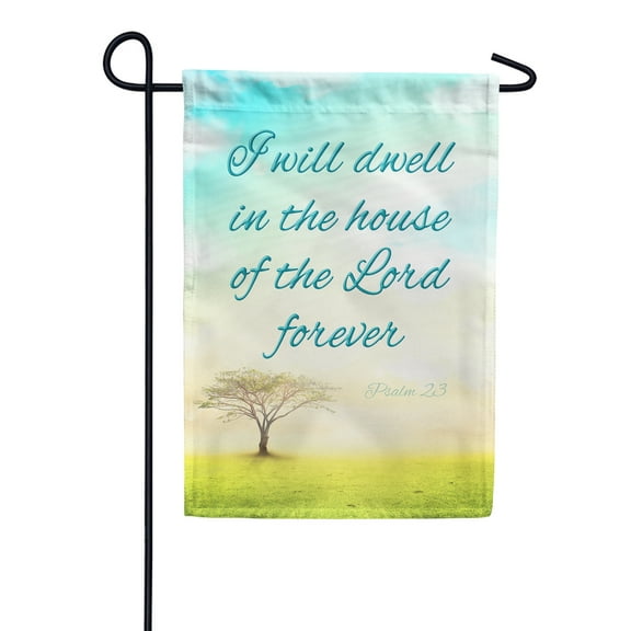 America Forever Bible Verse Garden Flag - 12.5 x 18 inch - Psalm 23 House of The Lord - Christian Quotes Religious Double Sided Outdoor Yard Decorative Inspirational Faith Flag