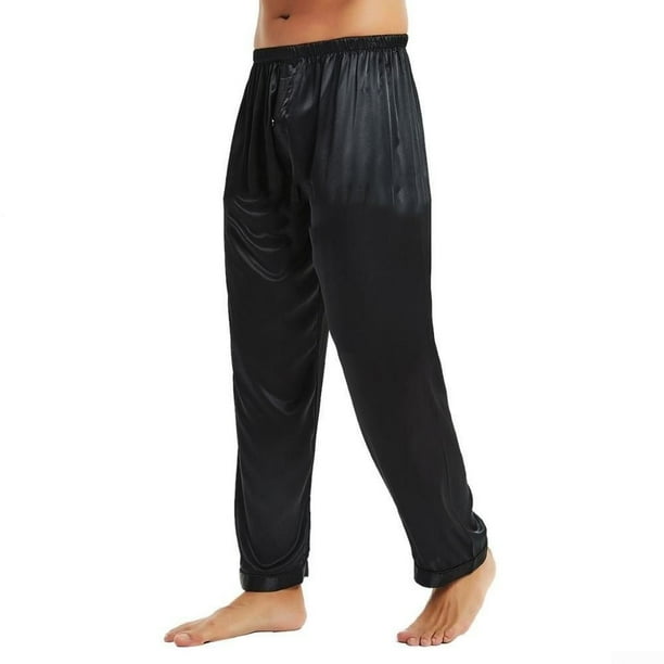 Men Faux Silk Pajamas Bottoms Long Pants Pyjamas Nightwear Sleepwear Trouser Walmart