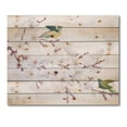 thumbnail image 3 of Designart 'Blossoming Cherry Tree and Birds' Traditional Print on Natural Pine Wood, 3 of 5