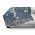 thumbnail image 3 of Retro Soft Flannel Fleece Throw Blanket, Air Balloons on Polka Dots and Paisley Ornaments Art Print, Cozy Plush for Indoor and Outdoor Use, 60" x 80", Slate Blue Pale Pink, by Ambesonne, 3 of 6