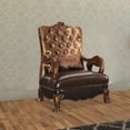 thumbnail image 6 of Benjara Jane 34 Inch Wide Rich Velvet Carved Accent Chair, Dark Brown-Color:Golden Brown, 6 of 6