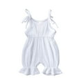 thumbnail image 1 of Yuyuzo Infant Baby Girl Clothes Newborn Cotton Linen Strap Ruffle Jumpsuit Spring Fall Solid Color Romper, 1 of 7