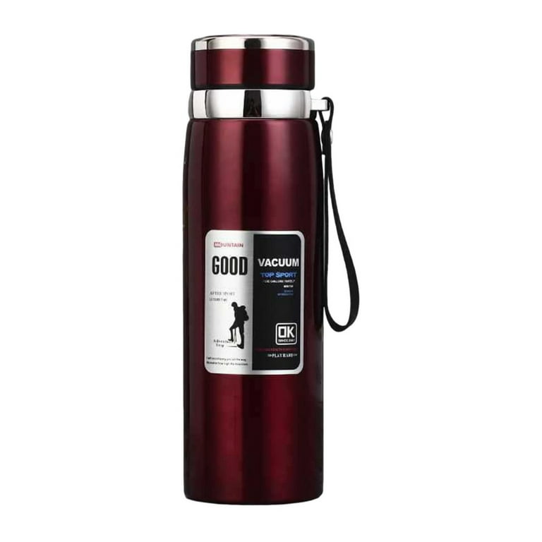 Insulated Stainless Steel Water Bottles Double Walled Thermos Mug Sports Water Bottle for Drinking Coffee Tea Juice, Size: 1000ml, Red