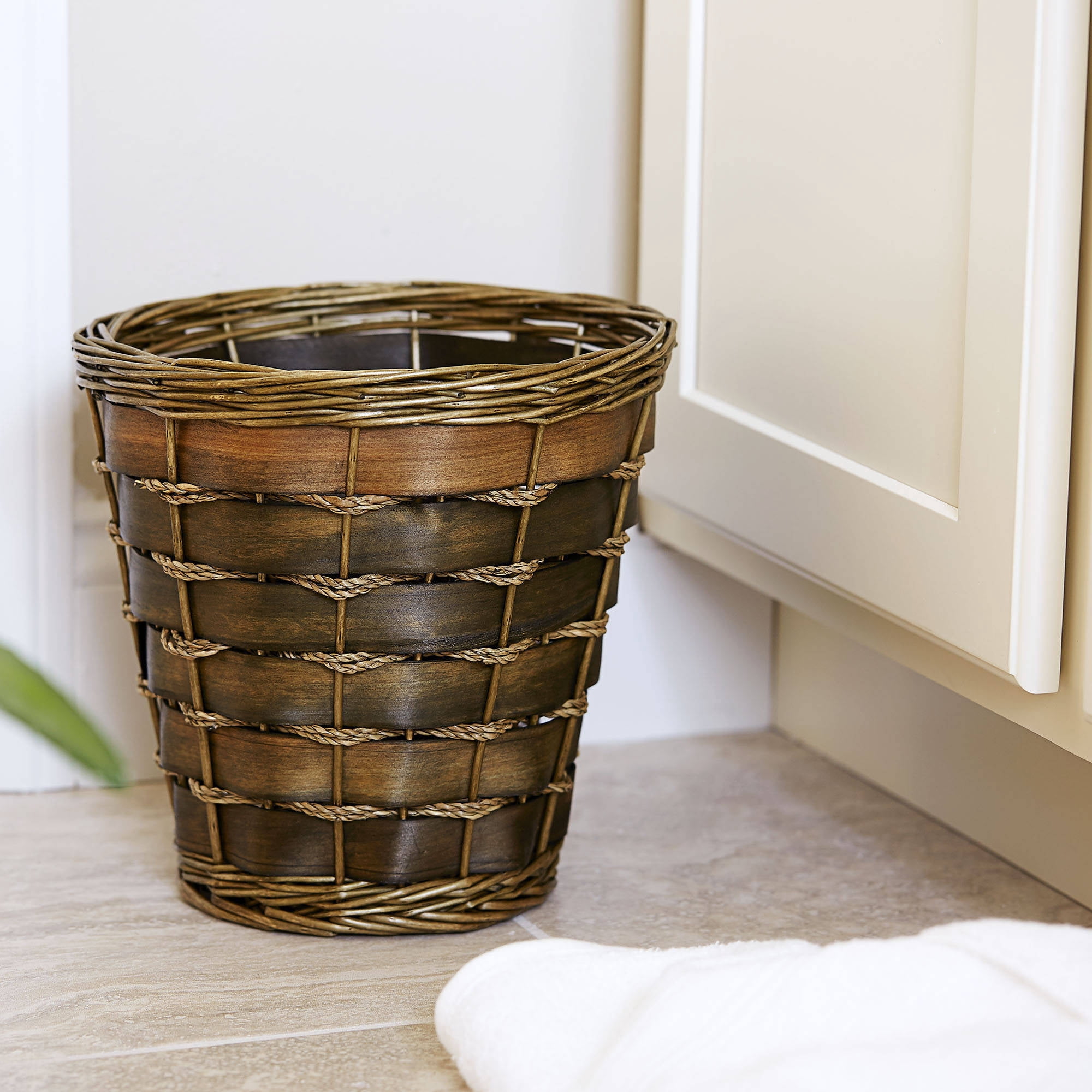Household Essentials Small Haven Willow and Poplar Waste Basket