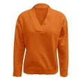 thumbnail image 4 of Winter Sweaters for Women Women's Solid Color Casual Knit V Neck Loose Sweater Christmas Sweaters, 4 of 5