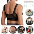 thumbnail image 3 of Plus Size Sports Bra S-6X for Women 3 Pack Wirefree Push-Up Bralettes Ladies Solid Brethable Hollow Out Support Yoga Workout Underwear Bra, 3 of 6