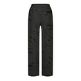 thumbnail image 5 of Baggy Sweatpants for Women New Tie Dyed Cotton Linen Pants for Women Casual Drawstring 2025 Summer Loose Comfy Elastic Waist Lounge Trousers Black S, 5 of 5