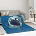 thumbnail image 3 of Shark Fleece Throw Blanket Sets 80x60, Great White Shark Cozy Plush Warm Lightweight Travel Blankets for Bedroom Living Rooms Sofa Beds Office, 3 of 6