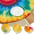 thumbnail image 4 of Colorful Tie Dye Mandala Pattern Round Fitted Tablecloth with Elastic Edge,Dining Table Cover Waterproof,Outdoor Round Tablecloth for Camping,Dining,Indoor and Outdoor, 4 of 7