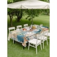 thumbnail image 3 of Outdoor Tablecloth with Umbrella Hole and Zipper, Vintage Beige Coastal Rectangle Table Cloth 54x80 Inch Waterproof Tablecloth, Summer Beach Starfish Shell Coral Nautical Picnic Table Cover for Patio, 3 of 7