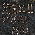 thumbnail image 3 of BodyJ4You 156PC Body Piercing Kit 14G 16G Rose Goldtone Belly Ring Tongue Tragus RANDOM Mix Jewelry, 3 of 6