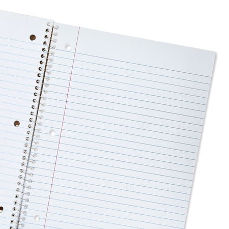 Pen+Gear Wide Ruled 1-Subject Notebook, 8" x 10.5", Red, 70 Sheets