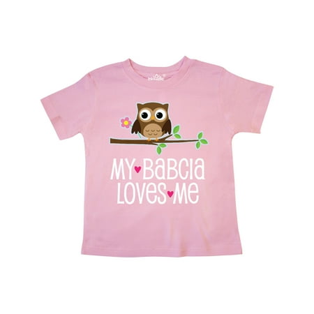 

Inktastic My Babcia Loves Me Girl Owl Gift Toddler Toddler Girl T-Shirt