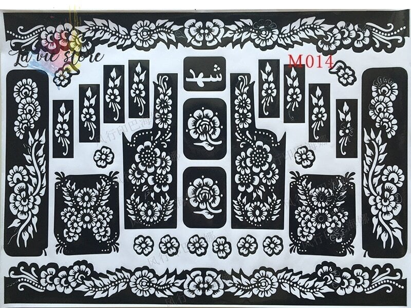 India Henna Temporary Tattoo Stencils For Hand Leg Kuwait Ubuy