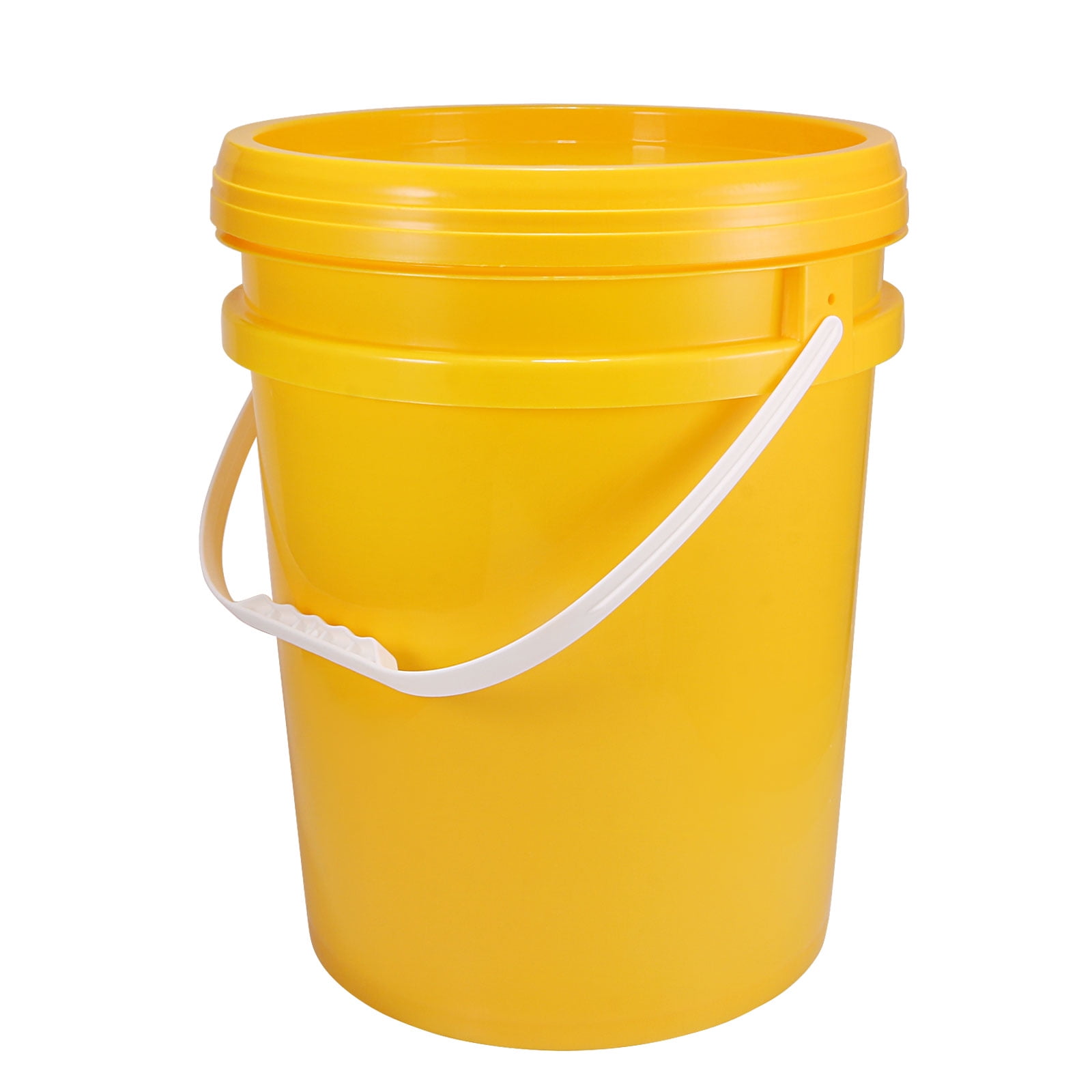 Uxcell Plastic Paint Pail 4.75Gallon/18L Paint Can with Lid, Yellow