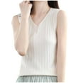 thumbnail image 2 of Delliss Summer Tops for Women Sleeveless V Neck Tshirt Loose Fit Casual Tank Tunic Blouse S-3XL, 2 of 3