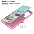 thumbnail image 3 of Case for Galaxy S22 Ultra 5G Cover 2022, Allytech Shockproof Flip Folio PU Leather [Book Stand Feature][Card Slots Holder][Anti Scratch] TPU Bumper Case for Samsung Galaxy S22 Ultra, Hello Cat, 3 of 6