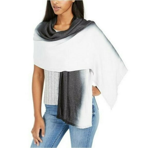 INC International Concepts Women's Ombre Shine Pashmina Scarf, Black, One Size
