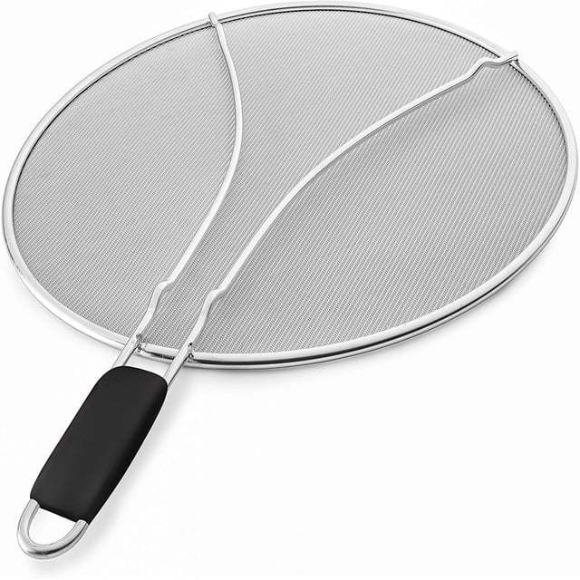 Pantalla contra salpicaduras de 13" con mango TPR de agarre hermético, protector contra salpicaduras de malla fina y resistente