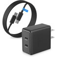 thumbnail image 1 of wonima02 25W Super Fast Charger for Samsung Galaxy A16 A15 A14 5G A55 A54 A53 A52 A42 A32 A31 A41 A51 A71 A21S A23 A34 A03S A24 A23, Dual USB C Ports Travel Adapter with 6.6FT Type C Cable Cord, 1 of 1