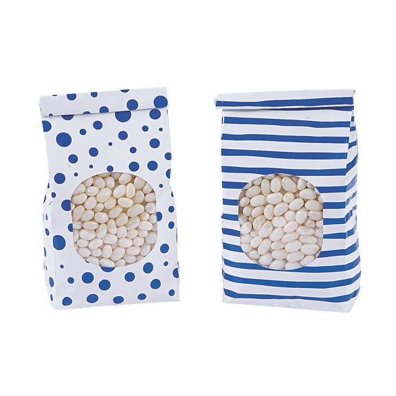 Cobalt Blue Treat Bagss W/ Tin Tie - Party Supplies - 12 Pieces