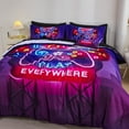 thumbnail image 3 of Koniroom 8-Piece Gamer Bedding Comforter Sets Full/Queen Size for Boys, Kids Room Decor Soft Reversible Gaming Comforter Set, All Season Bed Set, Black Purple, 3 of 10
