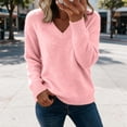 thumbnail image 2 of yillto Womens Fall Sweaters Knit Long Sleeve Warm Tops V Neck Pullover Sweater Solid Color Winter Clothes, 2 of 7