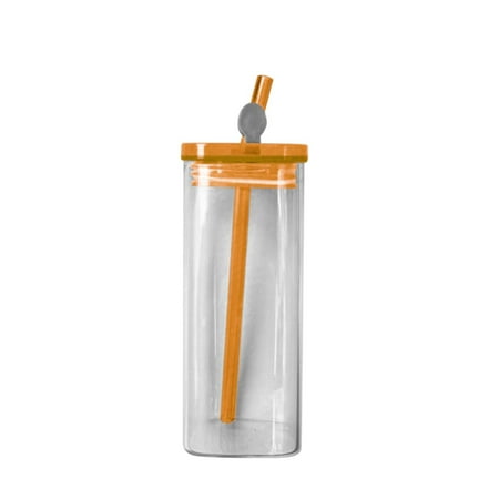 

BAOQIN Kitchen Cups Big Sale ! High Profile Horizontal Thermostable Glass with Covered Wind High Borosilicate Milk Coffee Juice Cup Square Mouth Glass (F)