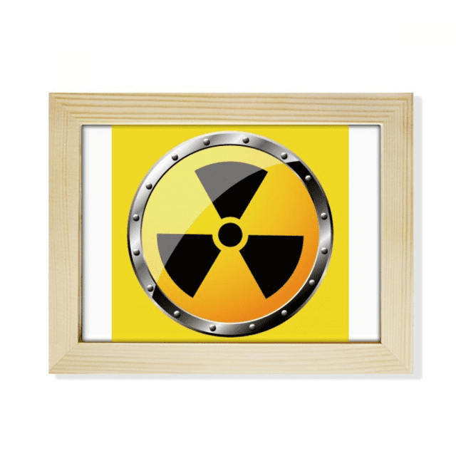 Logo Yellow Background Radioactive Substances Warning Desktop Photo Frame Picture Art Decoration Painting 6x8 inch