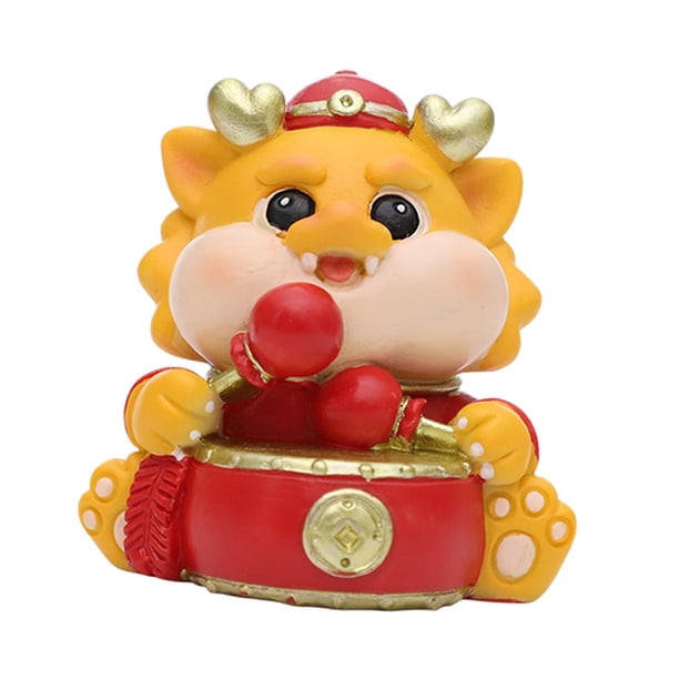 Estatua de dragón de dibujos animados, minifigura de dragón, figura en miniatura de resina coleccionable, adorno de escritorio para estante de gabinet Estilo C