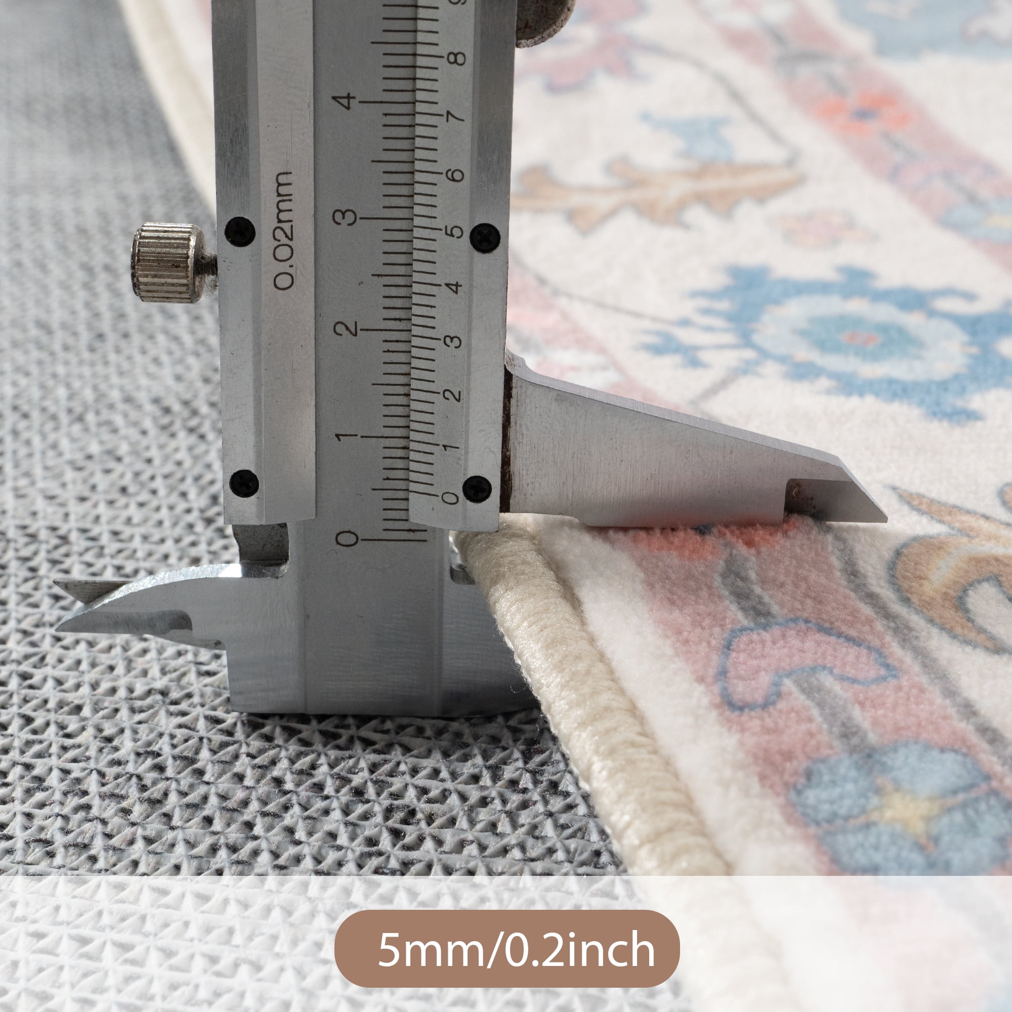Lahome Decor 5'x7'Modern Oushak Washable Rugs,5x7ft Boho Area Rug for Living Room,Stain Resistant Soft Bedroom Rug, Ultra-Thin Cream Colorful Vintage Floral Rugs for Farmhouse Dining Room,Pink