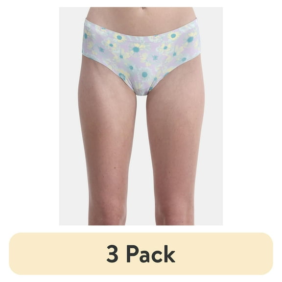 (3 pack) No Boundaries Micro Hipster Panties with Lace, Women’s