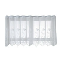 Hiroekza Sheer Curtain Panels Fine Woven Through Rod Curtains for Kitchen Bedroom Living Room Elegant Light Filtering 51 x 18 Inches White