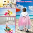 thumbnail image 6 of Dznils Kids Unicorn Flannel Hooded Bath Towel, Soft Absorbent Beach Towel, Pink, 6 of 11