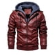 thumbnail image 2 of Chaqueta de cuero de otoño e invierno para hombre de estilo europeo y americano Chaqueta de cuero con capucha de cuero sintético para hombre, 2 of 6