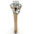 thumbnail image 4 of Womens Rings Two-Tone IP Rose Gold Stainless Steel Ring with AAA Grade CZ in Clear TK1164, 4 of 4