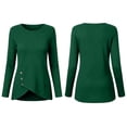 thumbnail image 6 of Kychelot Plus Size Tops for Women Long Sleeve Crew Neck Side Button Knitted Tops Fitted Trendy Tunic Tops, 6 of 8