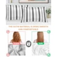 thumbnail image 3 of Grey Striped Pillow Cases King Size Set of 2, Smooth Satin Pillowcase for Hair and Skin, Minimalist Farmhouse Stripe Decorative Cooling Bed Pillow Covers with Zipper, 20x36 Inches, 3 of 5