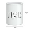 thumbnail image 5 of Barnyard Designs Ceramic Farmhouse Kitchen Utensil Holder for Countertop, Decorative Kitchen Utensil Crock for Counter, Spatula Holder, 7" (White), 5 of 7