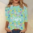 thumbnail image 2 of APEXFWDT Happy Easter Tshirt Woman Plus Size 3/4 Sleeve Rabbit Graphic Printed Tee Shirts Cute Easter Casual Crewneck Gift Tops, 2 of 5