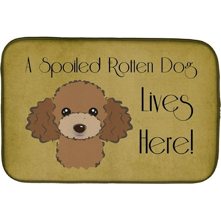 

BB1504DDM Absorbent Dish Drying Mat for Kitchen Counter Chocolate Brown Poodle Spoiled Dog Lives Here Dish Drying Mat 14 x 21 multicolor